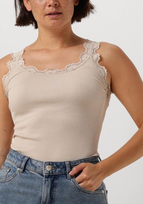 Beige ROSEMUNDE Top BABETTE SILK TOP W/ LACE - large