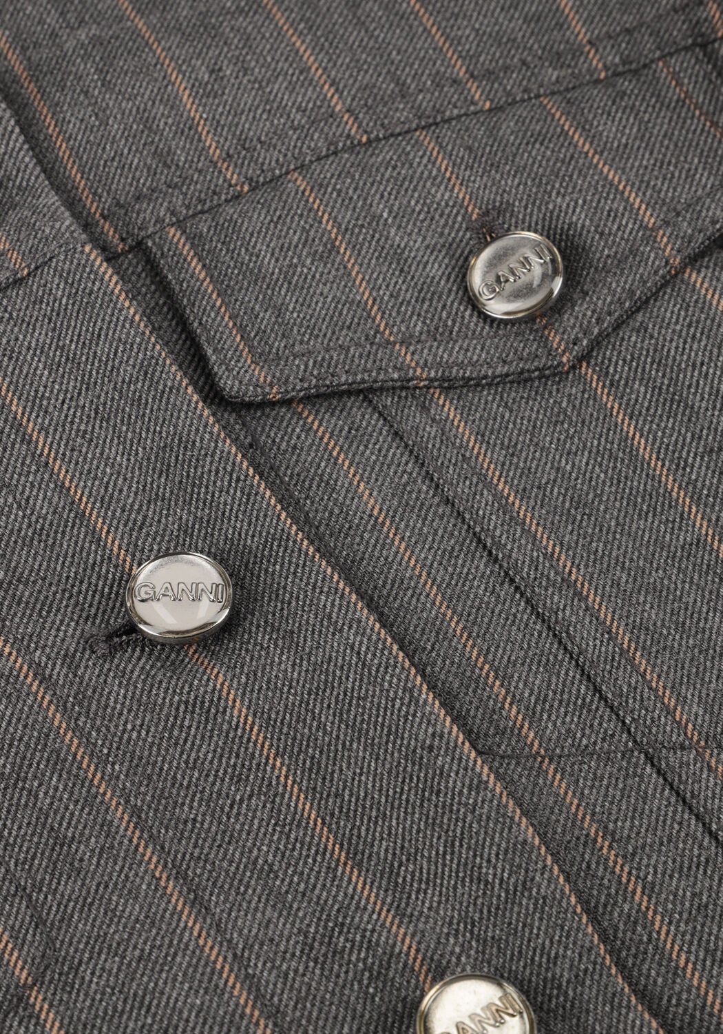Grijze GANNI Jack BRUSHED WOOL STRIPE JACKET - large