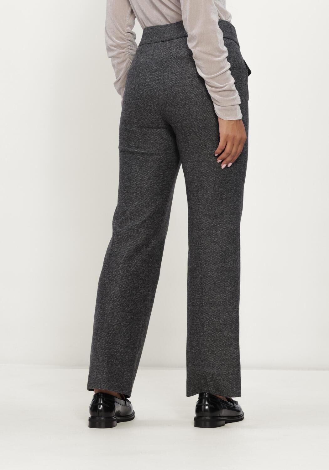 Donkergrijze LUISA CERANO Pantalon BABYFLARE AUS PUNTO-MILANO - large