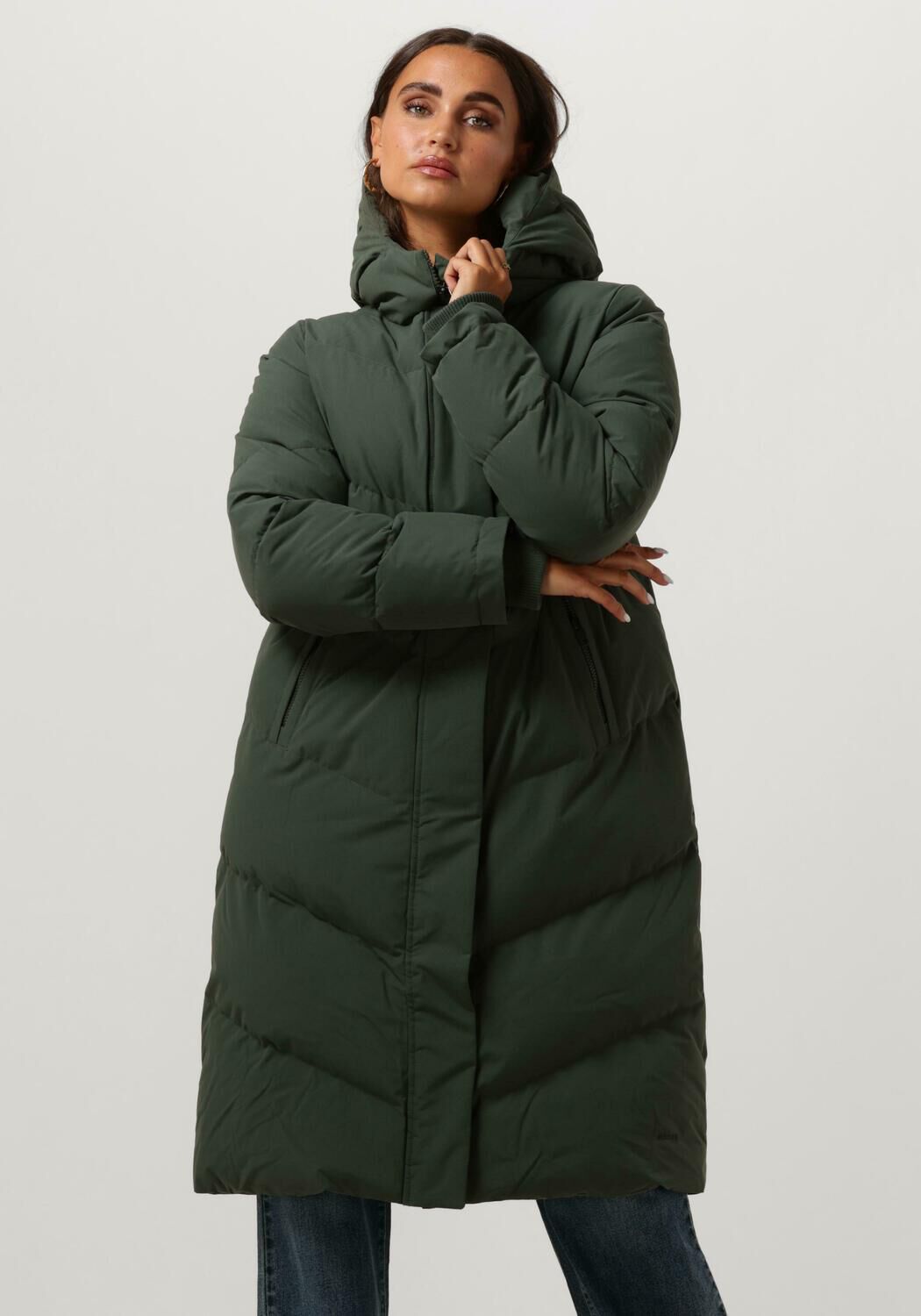 Elvine Gewatteerde Jas Dames Naemi, Maat: L, Kleur: Groen