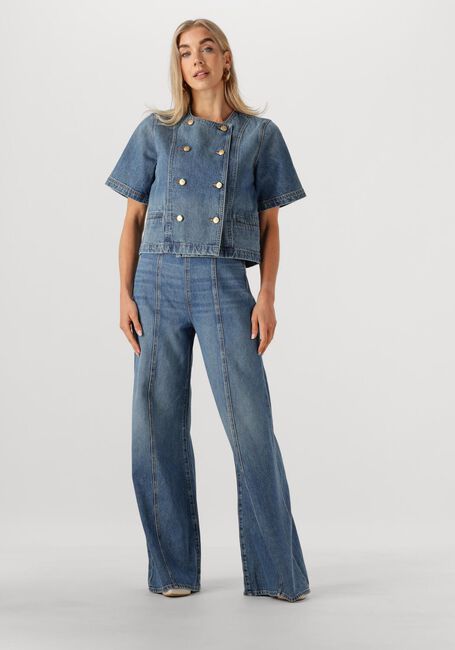 Zwarte ULLA JOHNSON Blouses THE SERGE SHORT SLEEVE JACKET - large