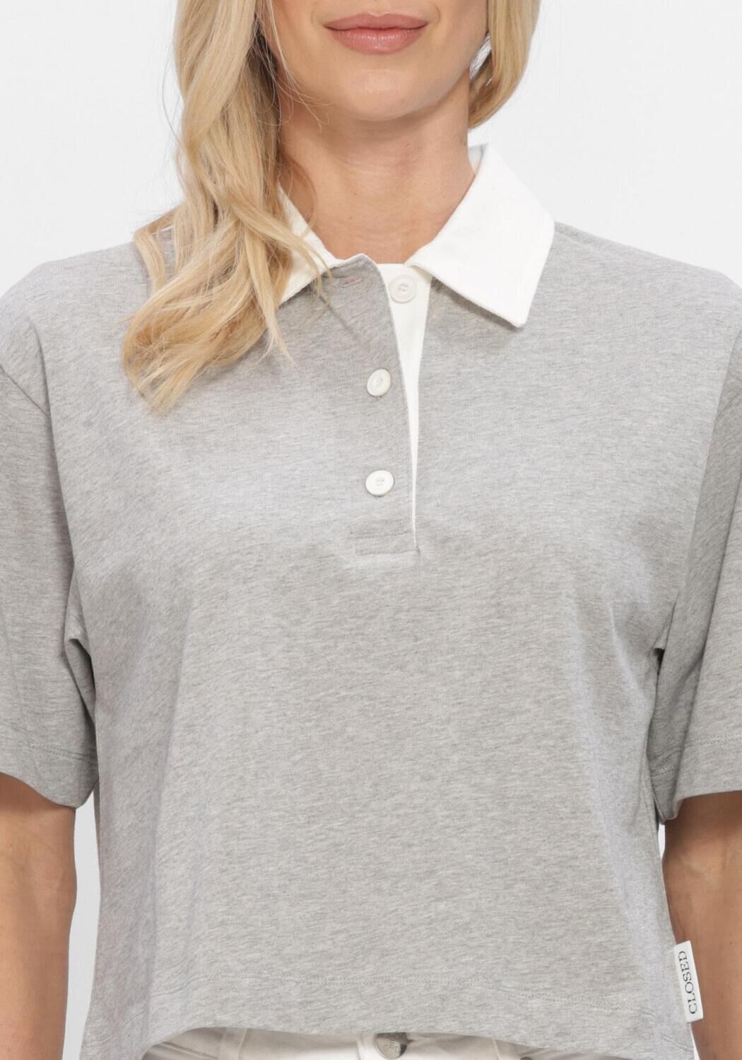 Lichtgrijze CLOSED Tops & T-shirts CROPPED RUGBY SHIRT - large