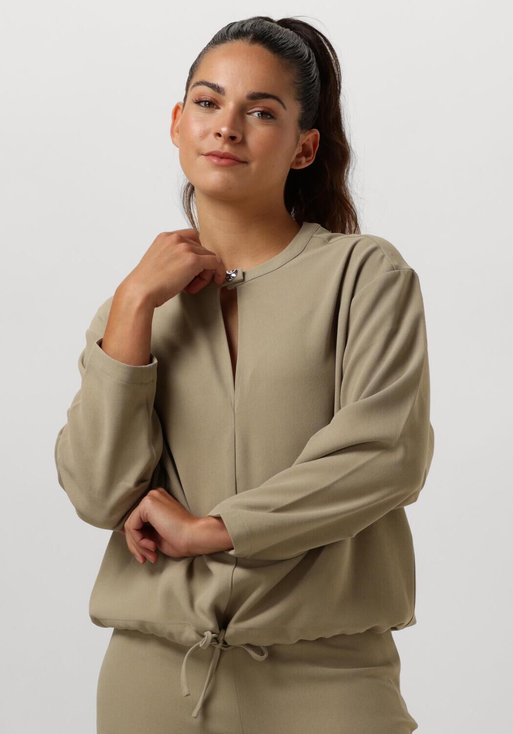 Dante6 Top Dames Thorn Drawstring Cord Top, Maat: L, Kleur: Groen