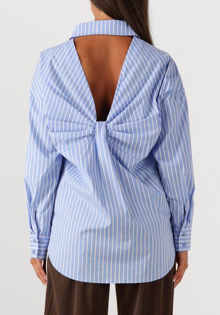 Lichtblauwe HAUTE L'AMITIÉ Blouses BOW CANDY TWIST STRIPE SHIRT - large