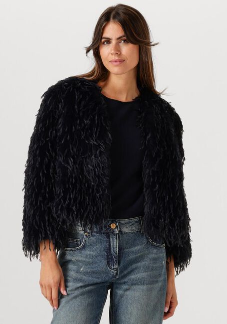 Donkerblauwe LUISA CERANO Faux fur jas 428512/4180 - large