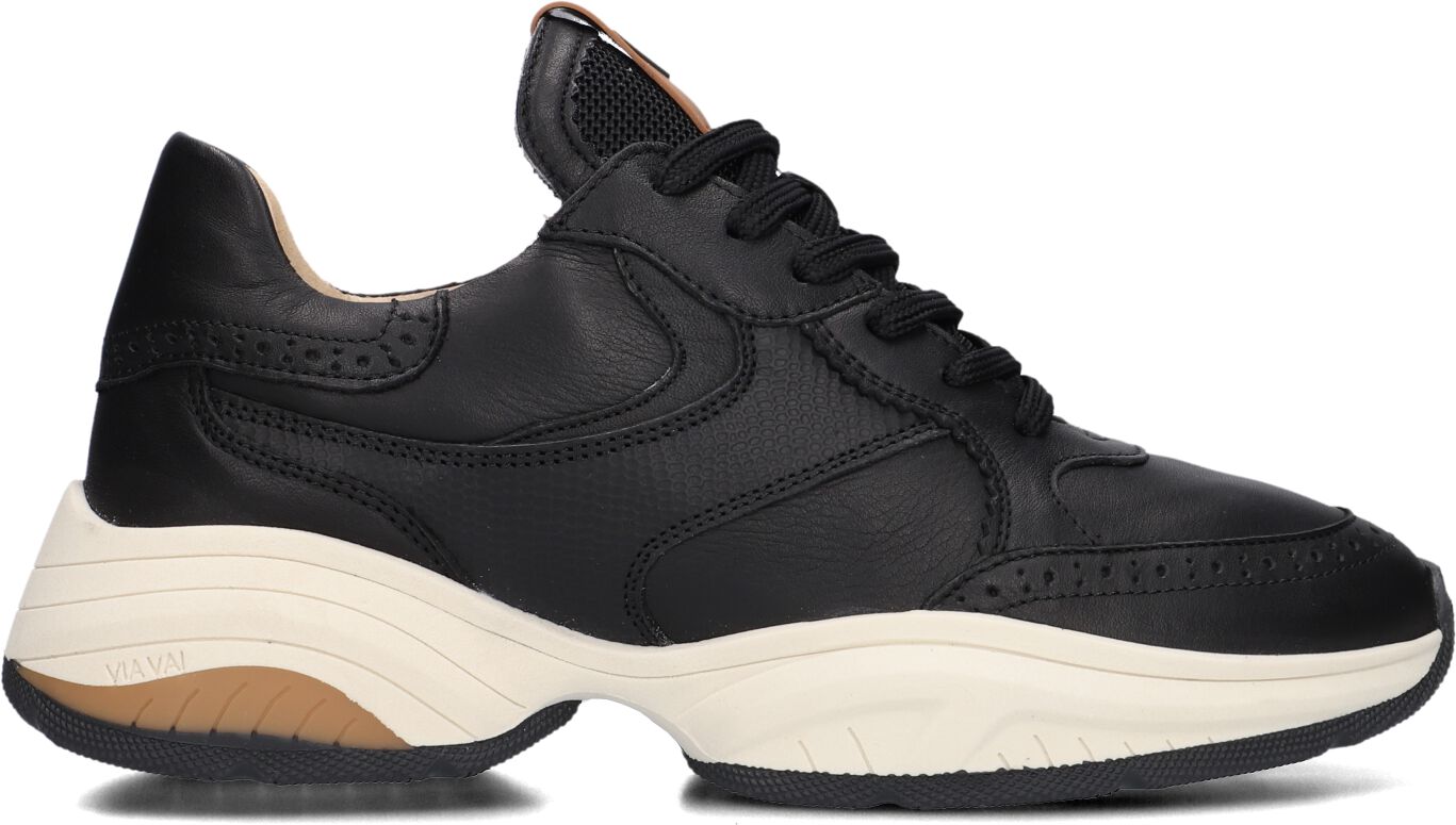 VIA VAI Lage Sneakers Dames Pepper Britt, Maat: 36, Materiaal: Leer, Kleur: Zwart