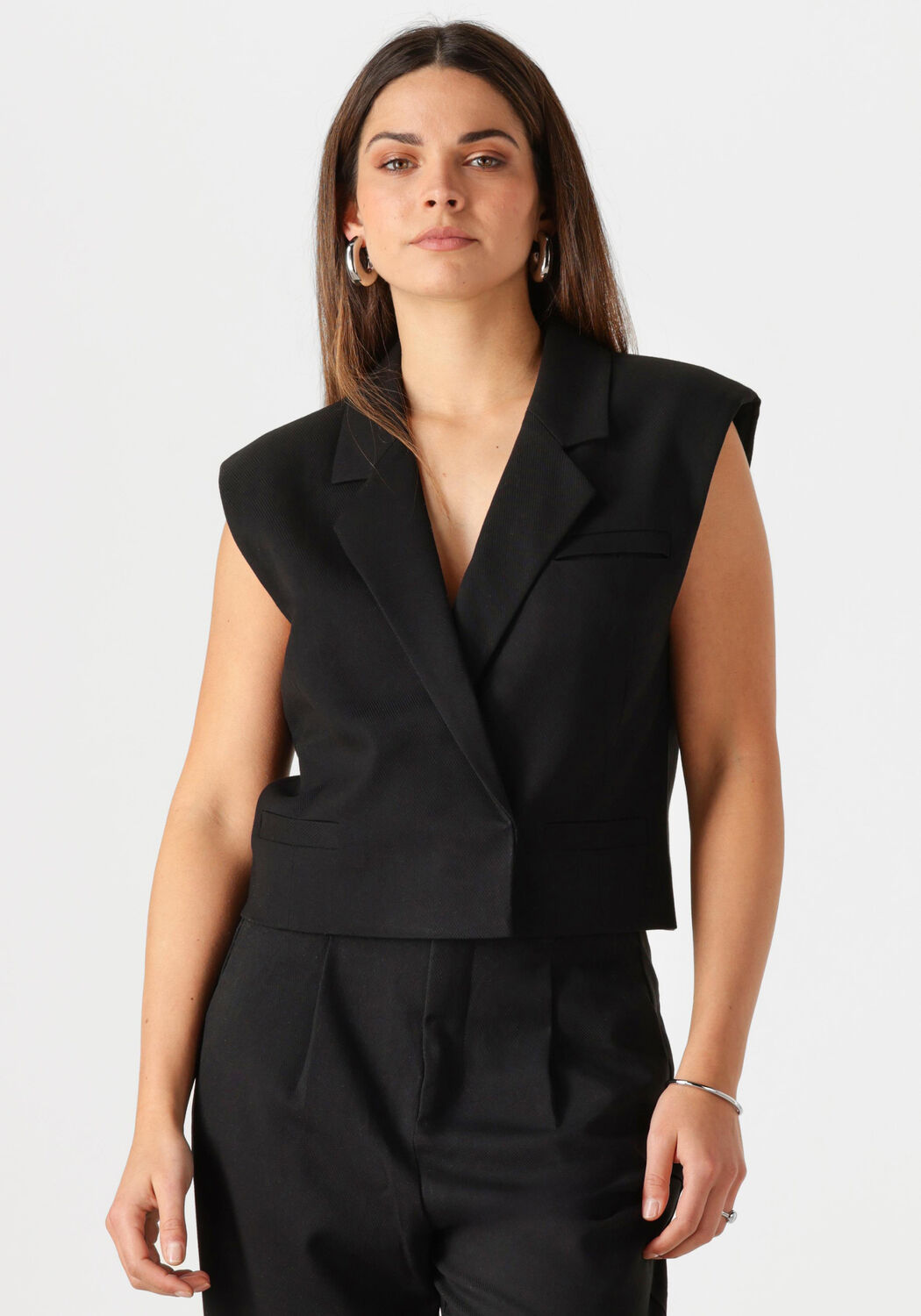 Copenhagen Muse Gilet Dames Cmtailor-short Waiscoat, Maat: L, Kleur: Zwart