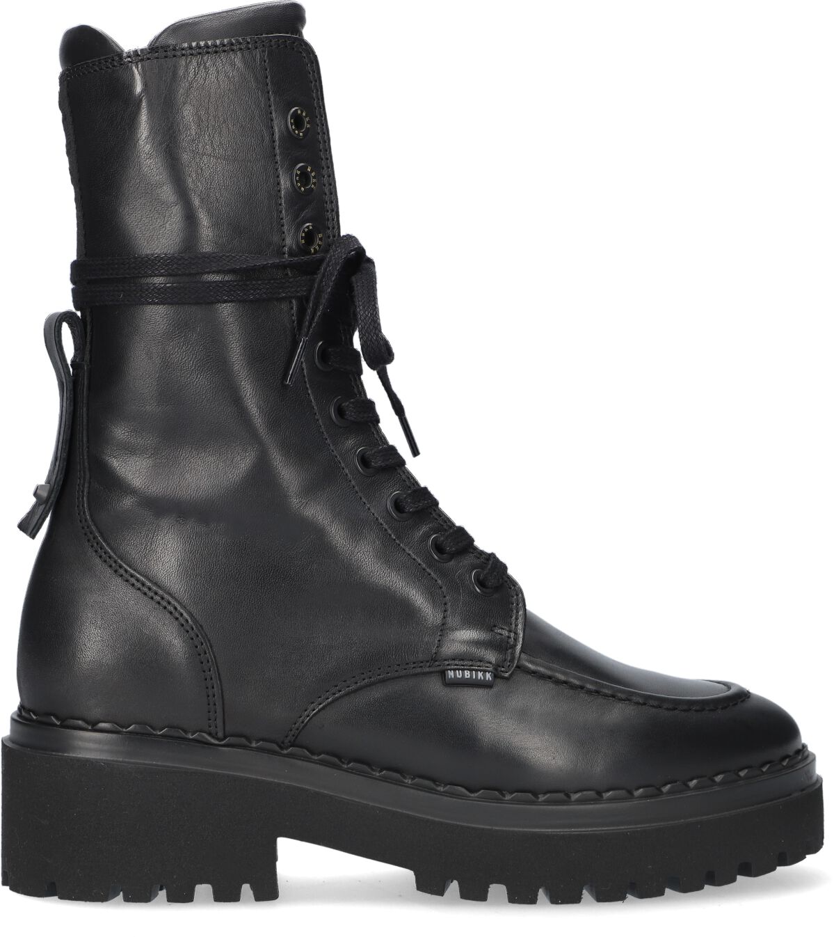Nubikk Veterboots Dames Fae Aubine, Maat: 41, Materiaal: Leer, Kleur: Zwart