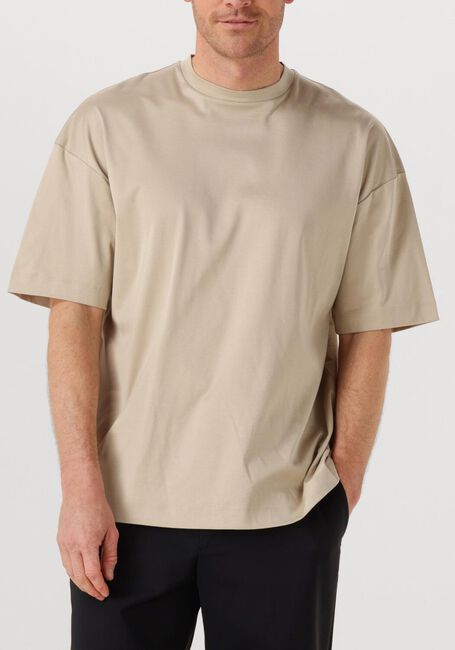 Beige VALENZA  1001 INTERLOCK SUPIMA TSHIRT - large