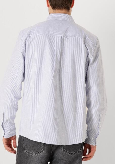 Lichtblauwe OLAF HUSSEIN Casual overhemd MONOGRAM EMBRO OXFORD SHIRT - large