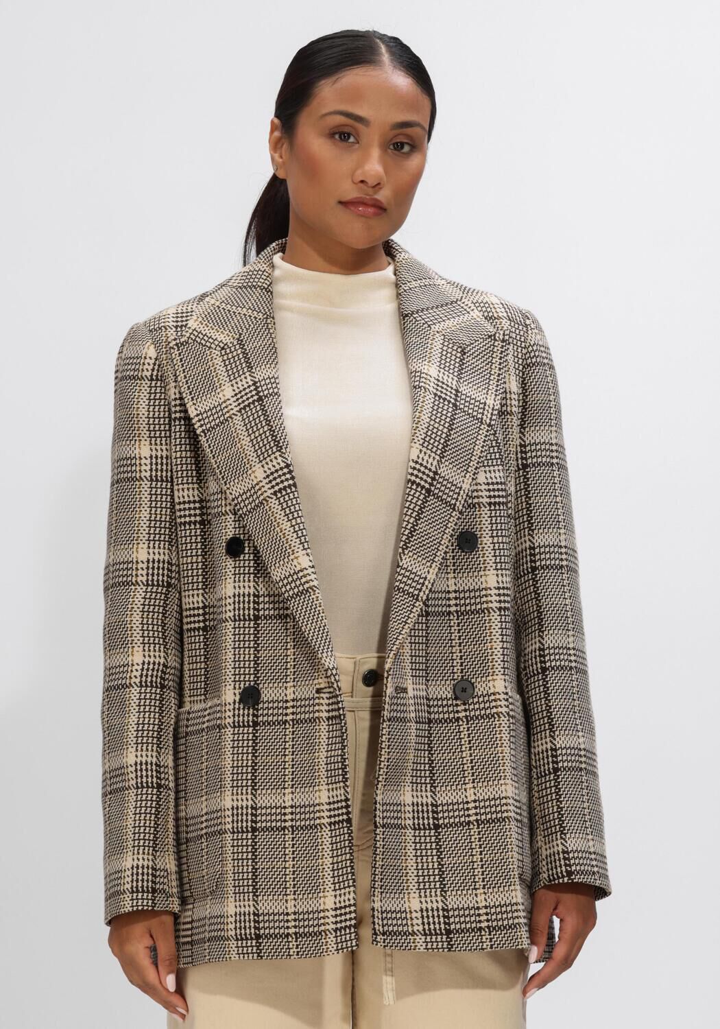 Haute L'Amitié Blazer Dames Blanket Check Blazer, Maat: L afbeelding 1