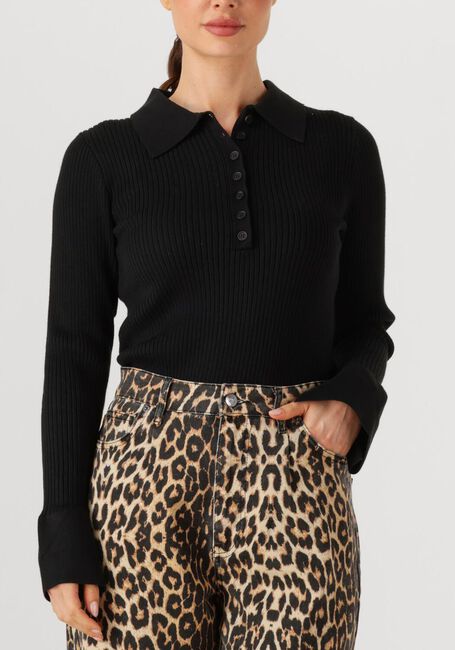 Zwarte CO'COUTURE Trui BONNY POLO LONG SLEEVE - large