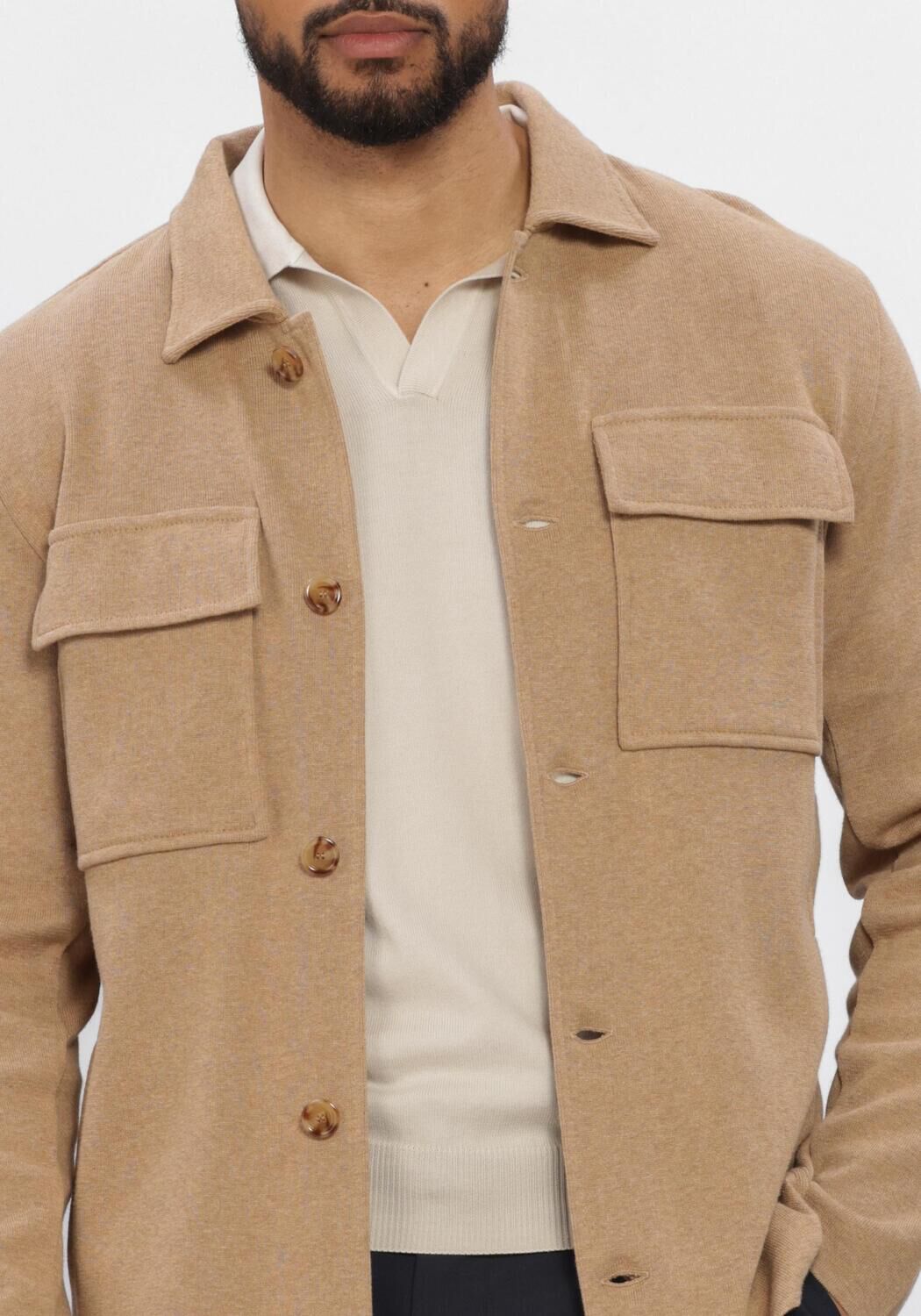 Camel LARDINI Overshirts KNIT JACKET - large