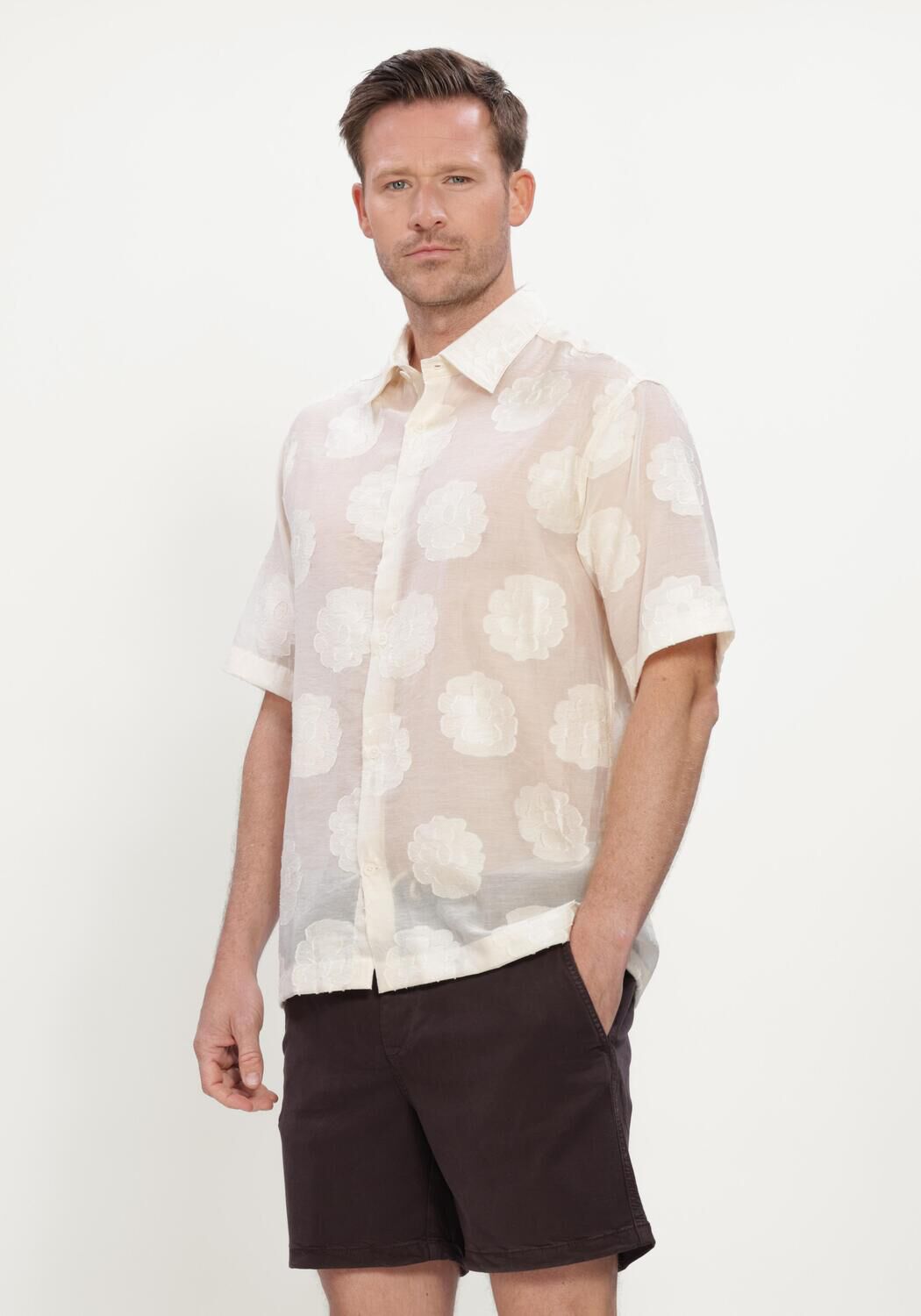 Ecru NN.07 Casual overhemd FREDDY SS NO PKT 50045 - large