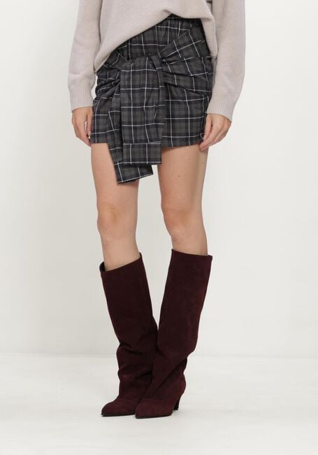 Donkergrijze JOHNY Minirok VALERIE SHORT CASHWOOL ROLLNECK STRIPES - large