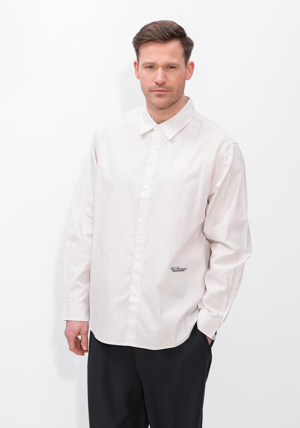 Gebroken wit NEW AMSTERDAM SURF ASSOCIATION Casual overhemd BEACH SHIRT STRIPE - large