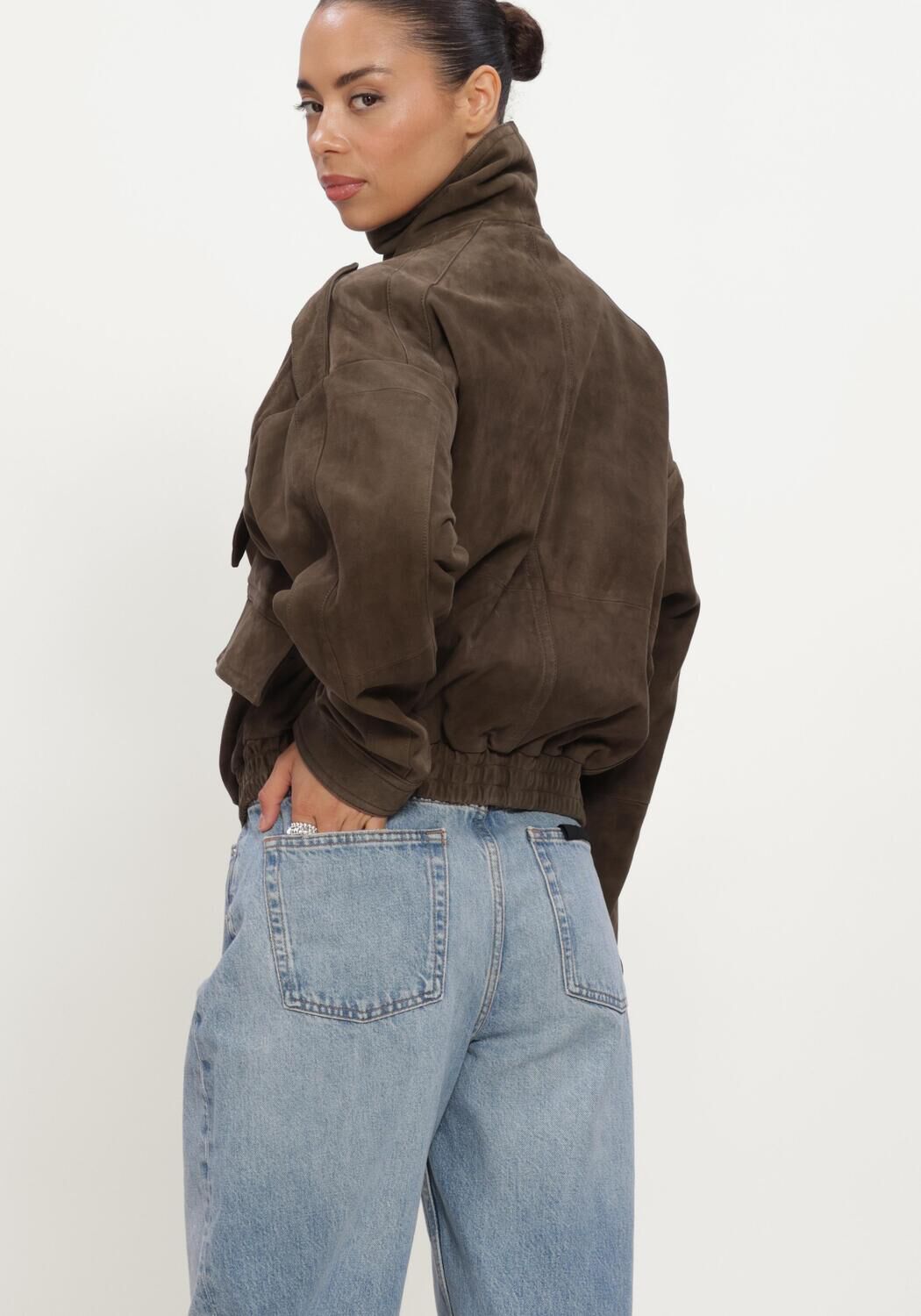 Bruine ALTER EGO Jack HOLLY SUEDE JACKET - large