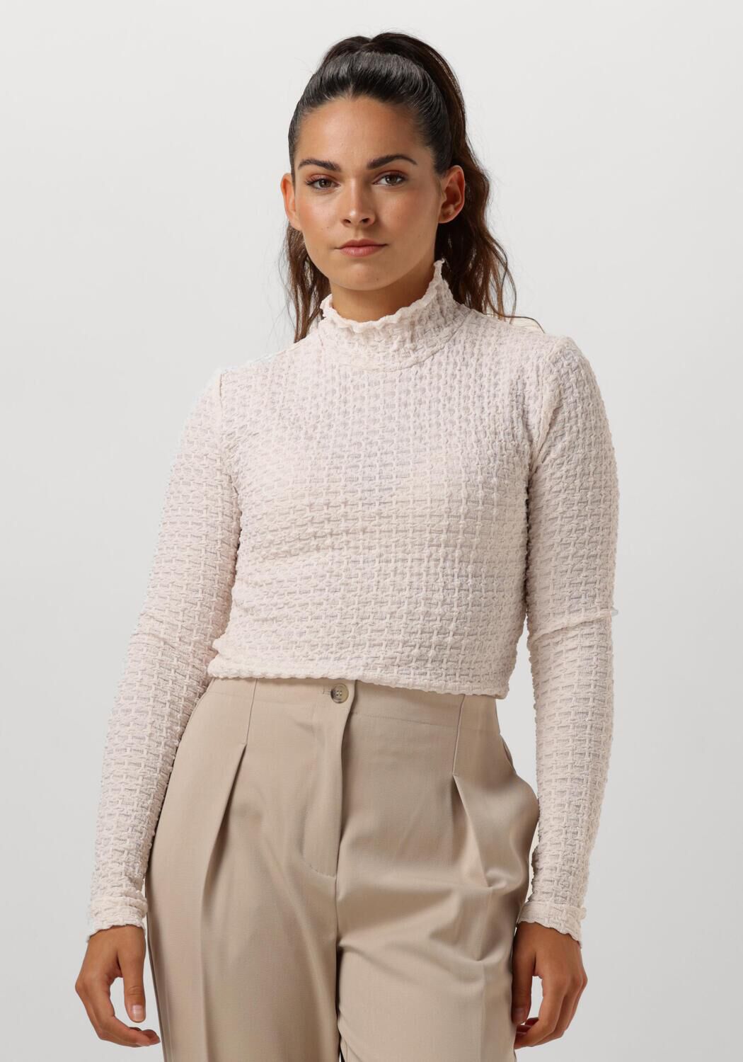 Dante6 Trui Dames Zane Structured Layering Top, Maat: XS, Kleur: Beige