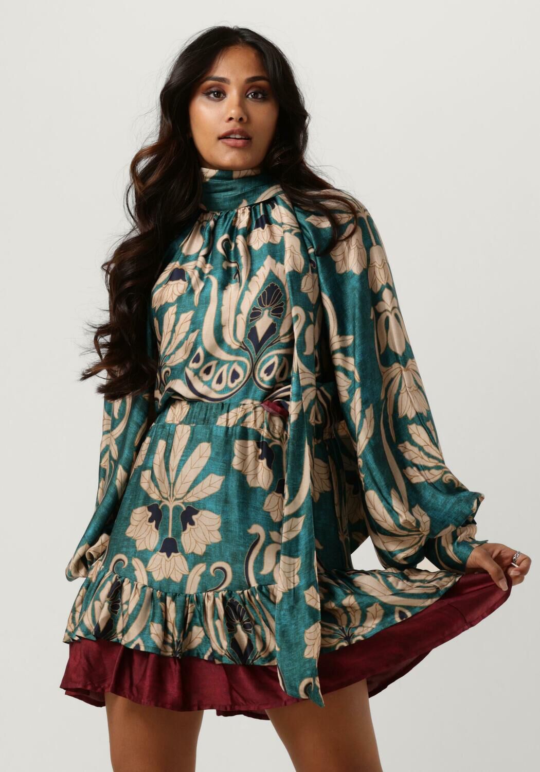 Amaya Amsterdam Blouse Dames Feline, Maat: XS, Kleur: Blauw