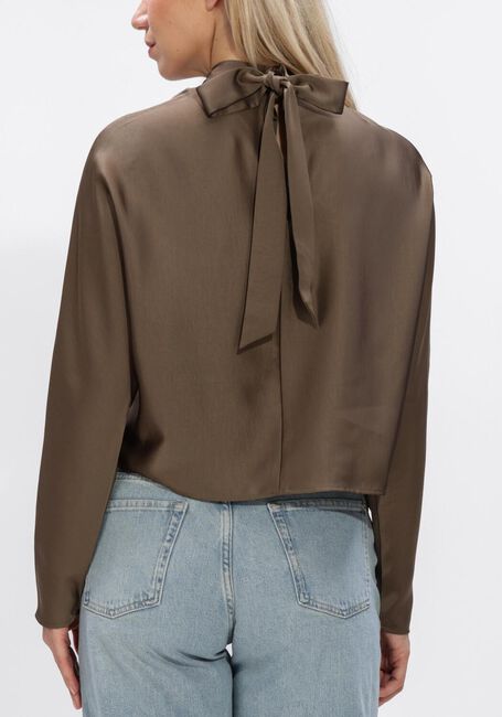 Grijze DANTE6 Blouses LORELLE SATIN BOW TOP - large