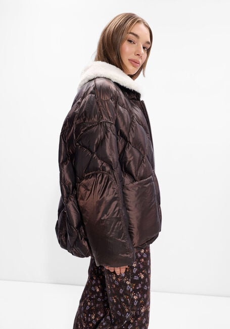 Bruine DOROTHEE SCHUMACHER Gewatteerde jas COZY COOLNESS - large