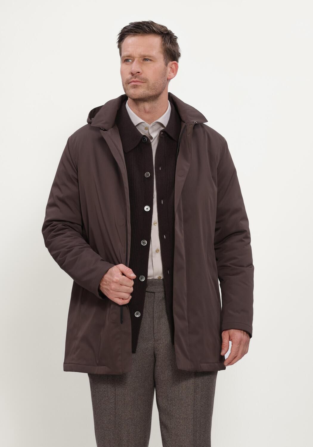 Bruine PROFUOMO Parka's OUTERW RAINCOAT MAGN - large