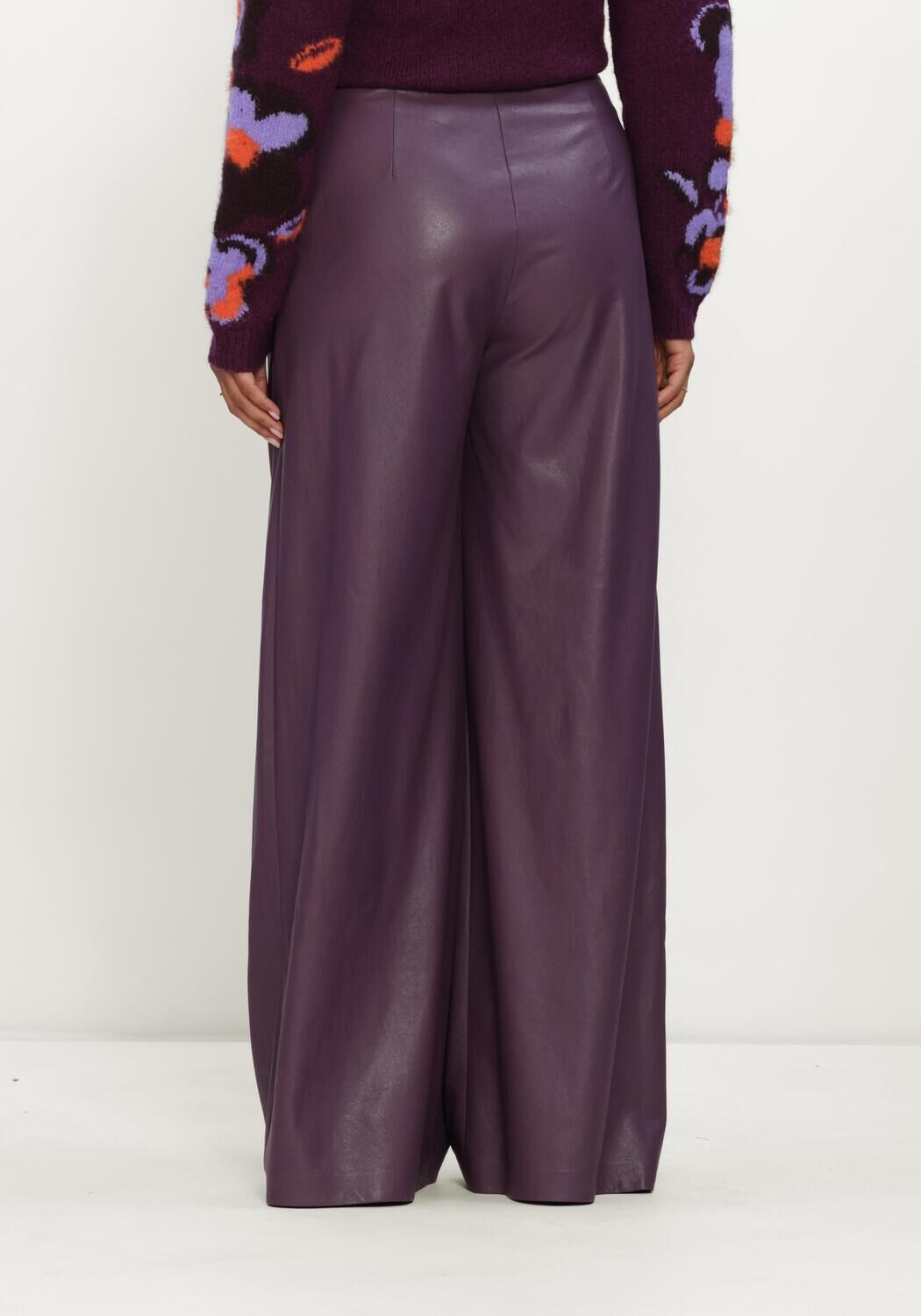 Paarse CAROLINE BISS Wijde broek 4573 - large