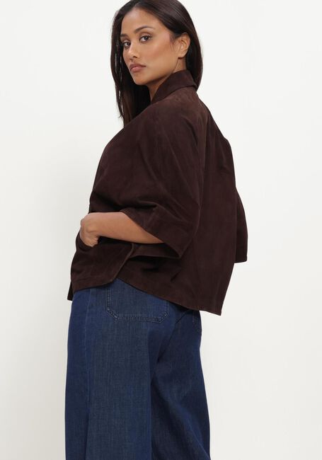 Bruine ALTER EGO Leren jas LENA SUEDE CAPE - large