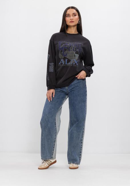 Zwarte ALIX THE LABEL Top LADIES KNITTED LABEL CLUB LONGSLEEVE T-SHIRT - large