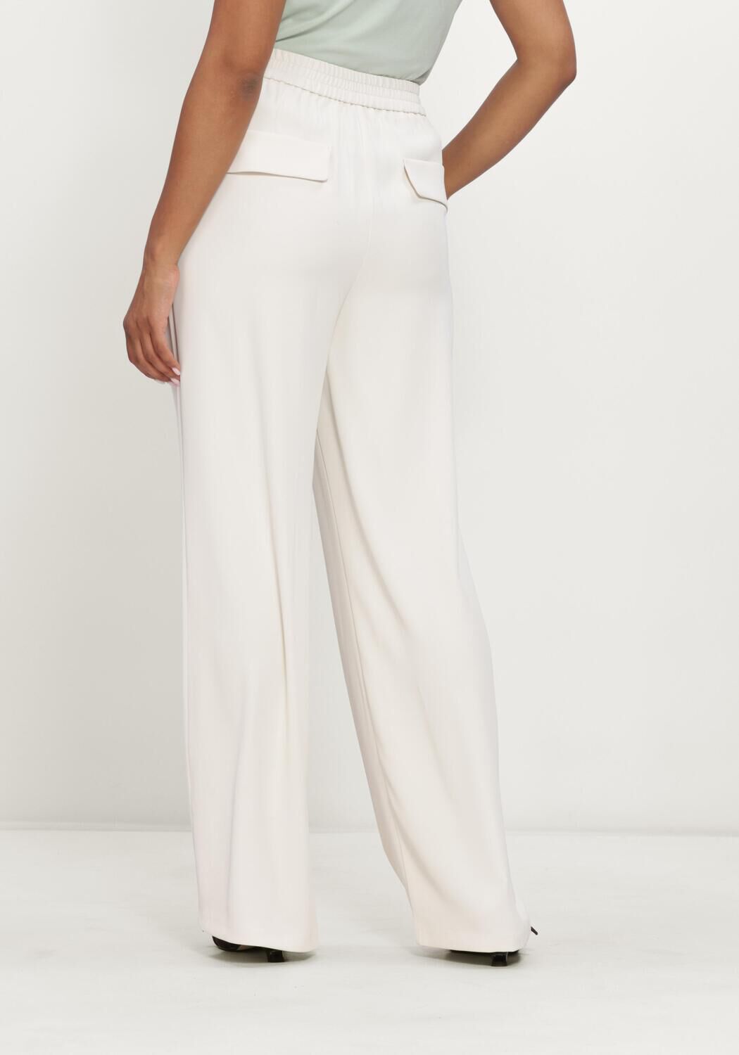 Ecru MARC CAIN COLLECTION Wijde broek PANTALON WASHINGTON - large