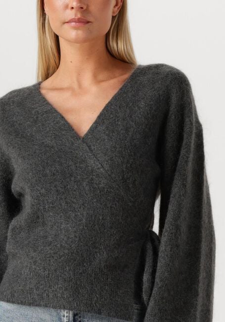 Grijze SECOND FEMALE Vest BROOK KNIT WRAP CARDIGAN - large