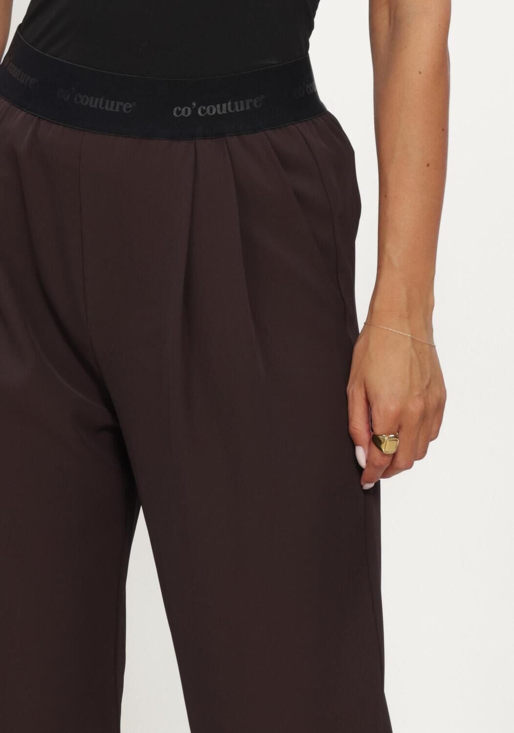 Bruine CO'COUTURE Wijde broek ALINICC LOGO PANT - large