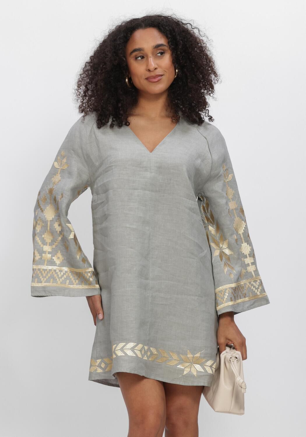 Greek Archaic Kori Mini Jurk Dames S26k-2043204, Maat: S, Kleur: Lichtgrijs afbeelding 1