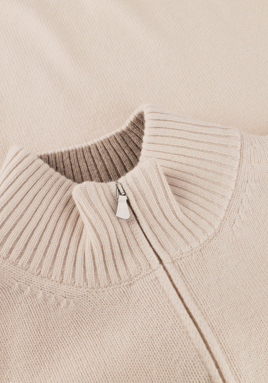 Ecru GRAN SASSO Trui MOCK ZIP - large