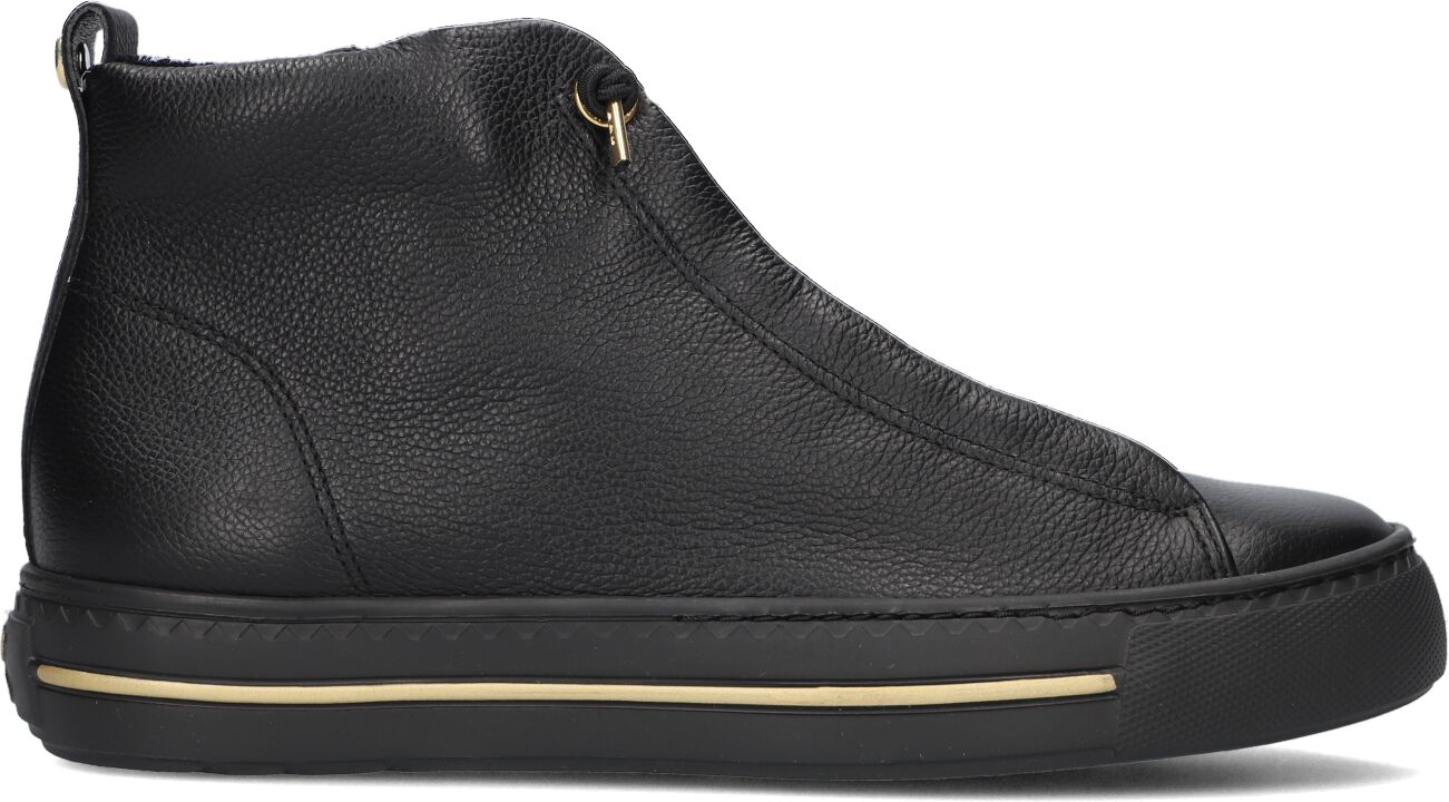 Paul Green Hoge Sneakers Dames 5283, Maat: 37,5, Materiaal: Leer, Kleur: Zwart