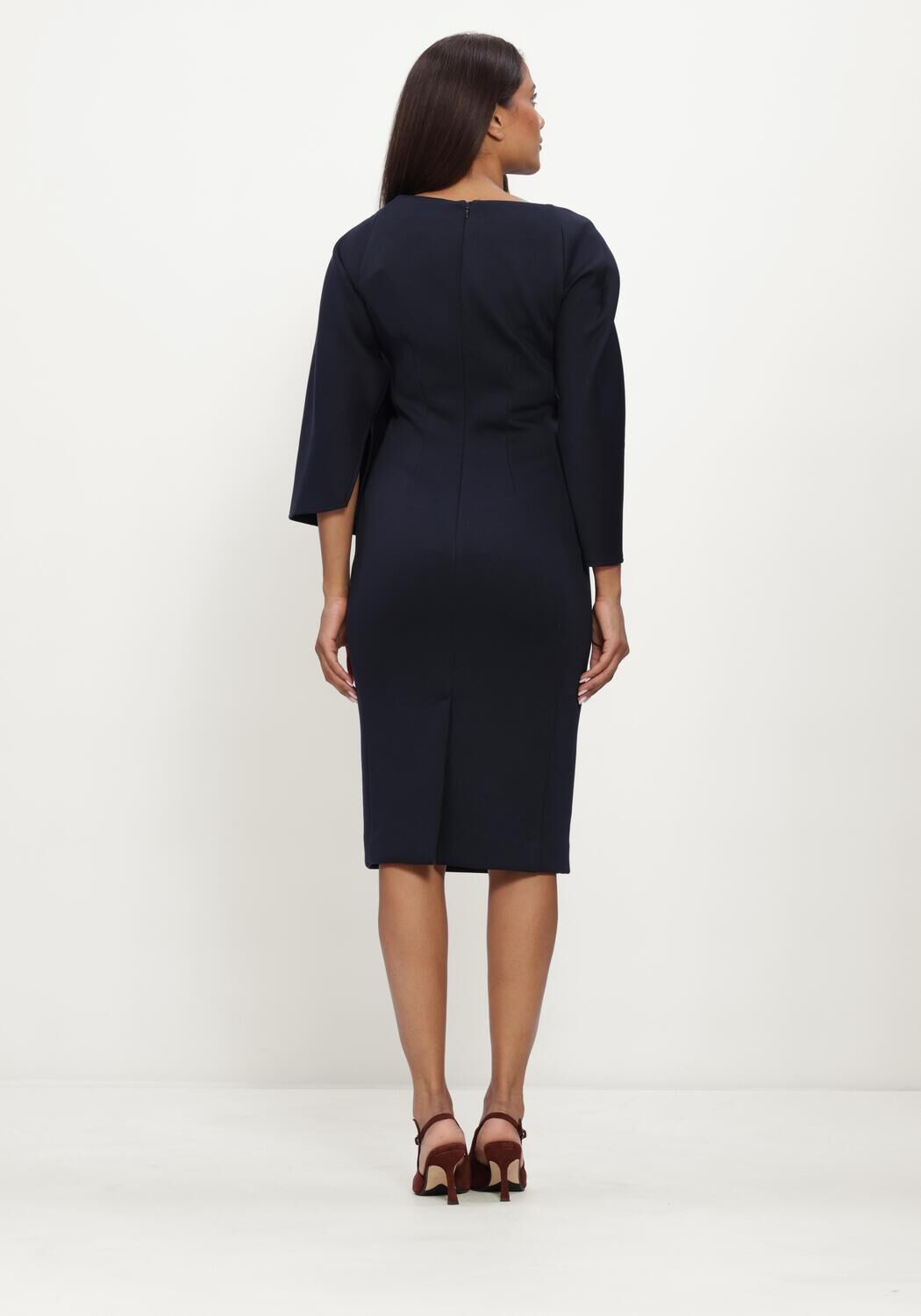 Donkerblauwe NATAN Midi jurk ROBE DROITE - large