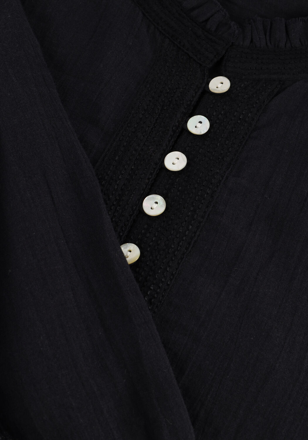 Zwarte RUBY TUESDAY Blouses IREM BLOUSE WITH SMALL PLEATS + BUTTONS PLACKET - large