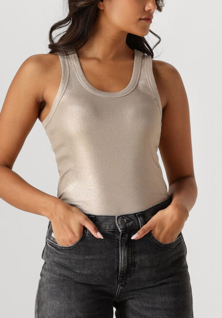 Beige SUMMUM Top RIB TANKTOP COTTON RIB - large