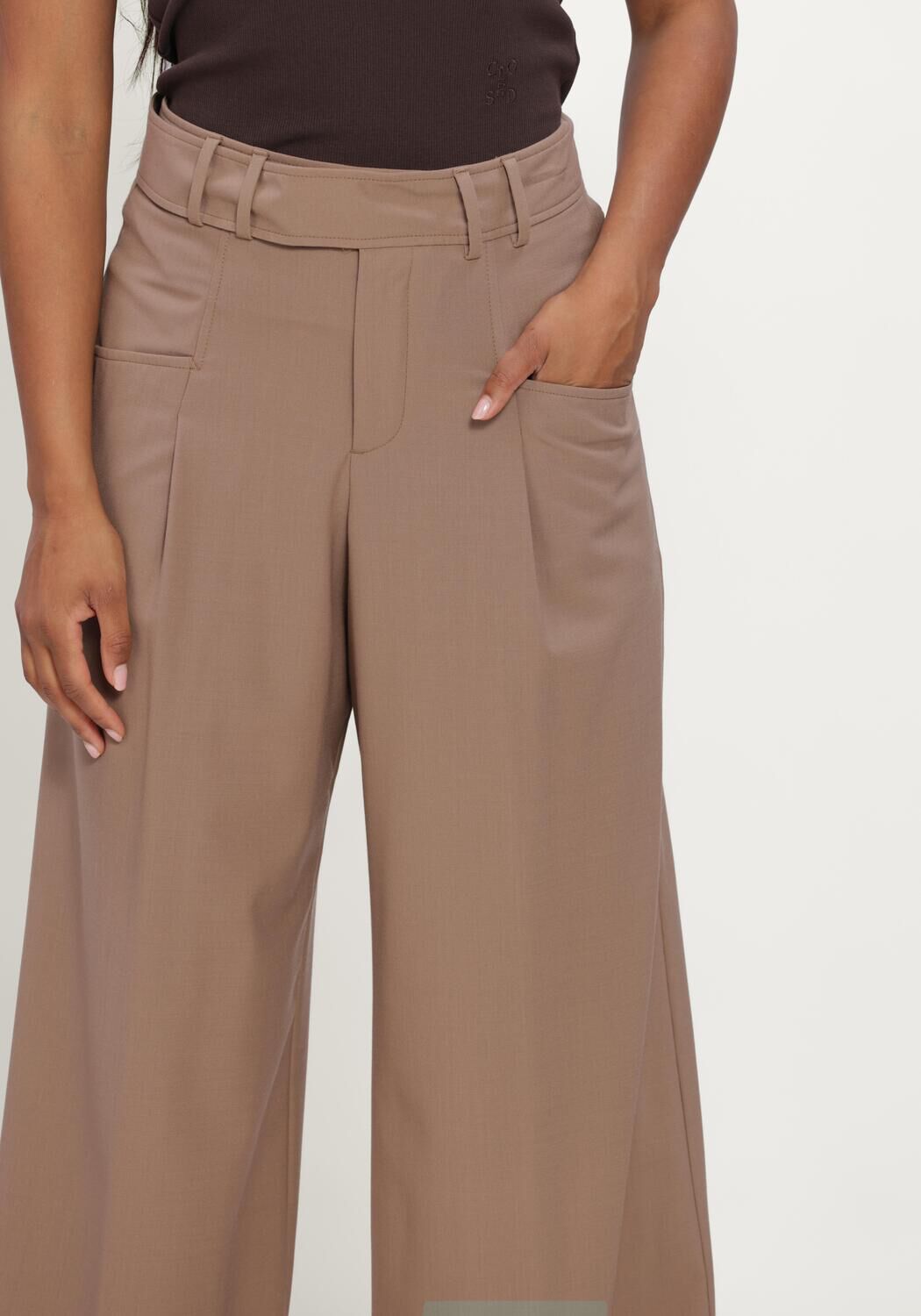 Taupe CLOSED Wijde broek WES - large