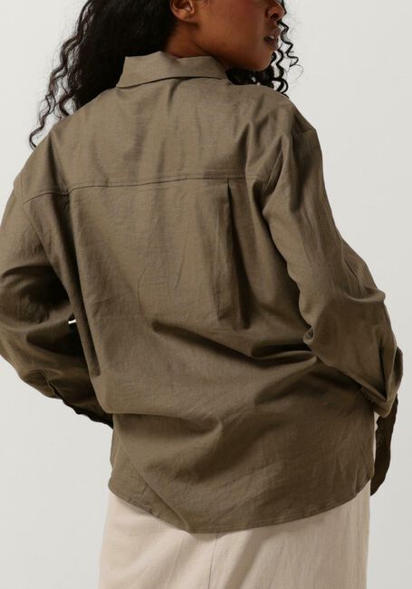 Grijze GESTUZ Blouses LIZAGZ OZ LINEN SHIRT - large