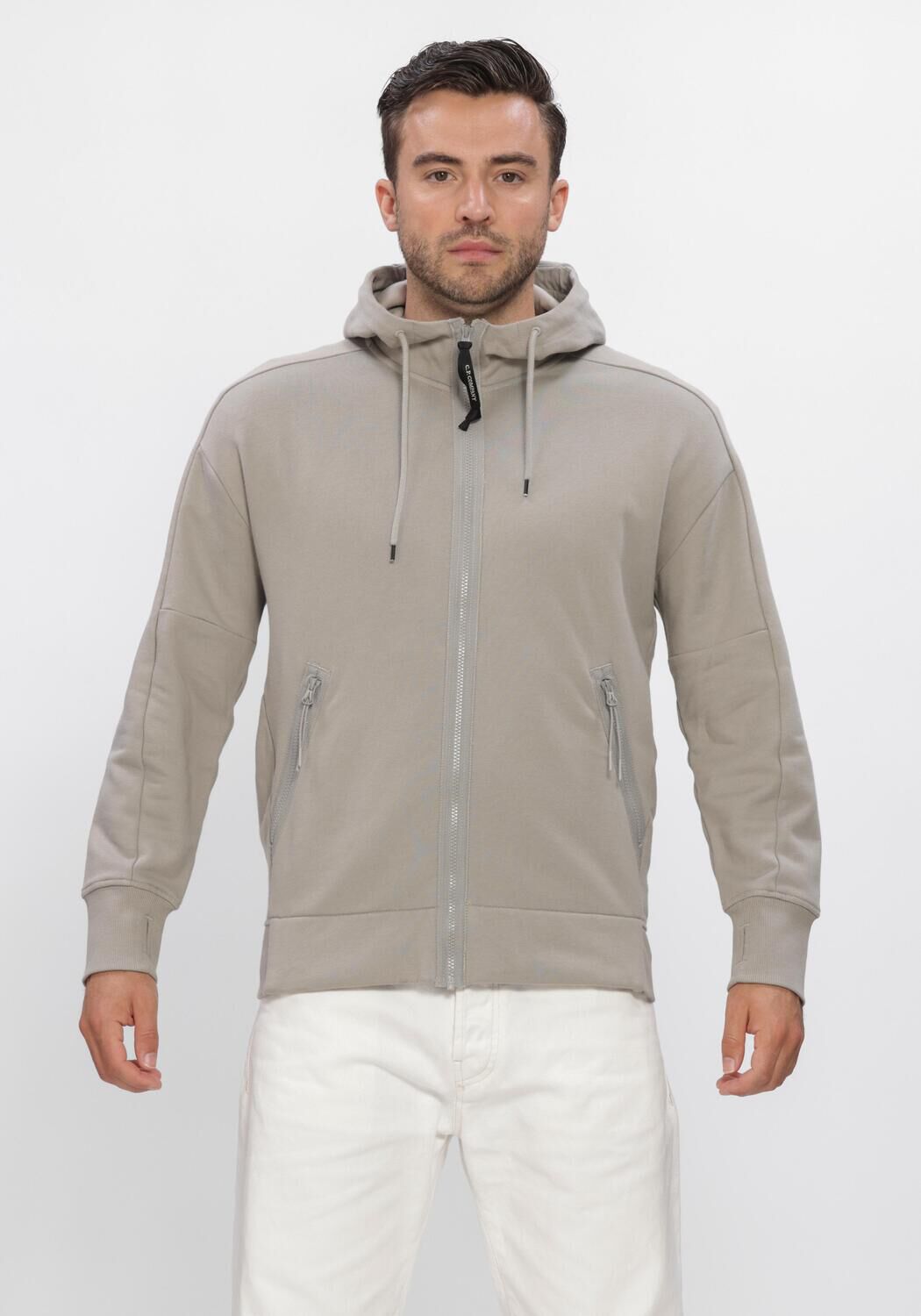 Grijze CP COMPANY Vest DIAGONAL RAISED FLEECE GOGGLE SWEATSHIRT - large