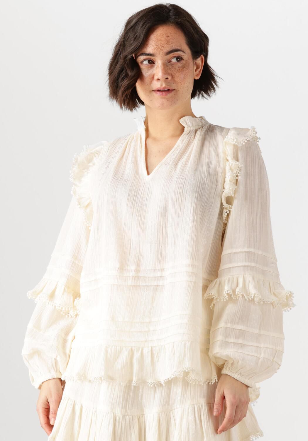 Ibana Blouse Dames Tarlotte, Maat: 38, Kleur: Ecru afbeelding 1