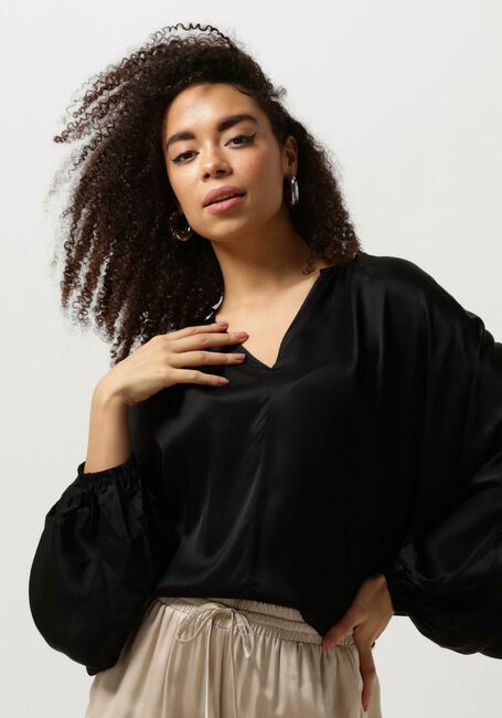 Zwarte RESORT FINEST Blouses SATIN BALLOON BLOUSE - large