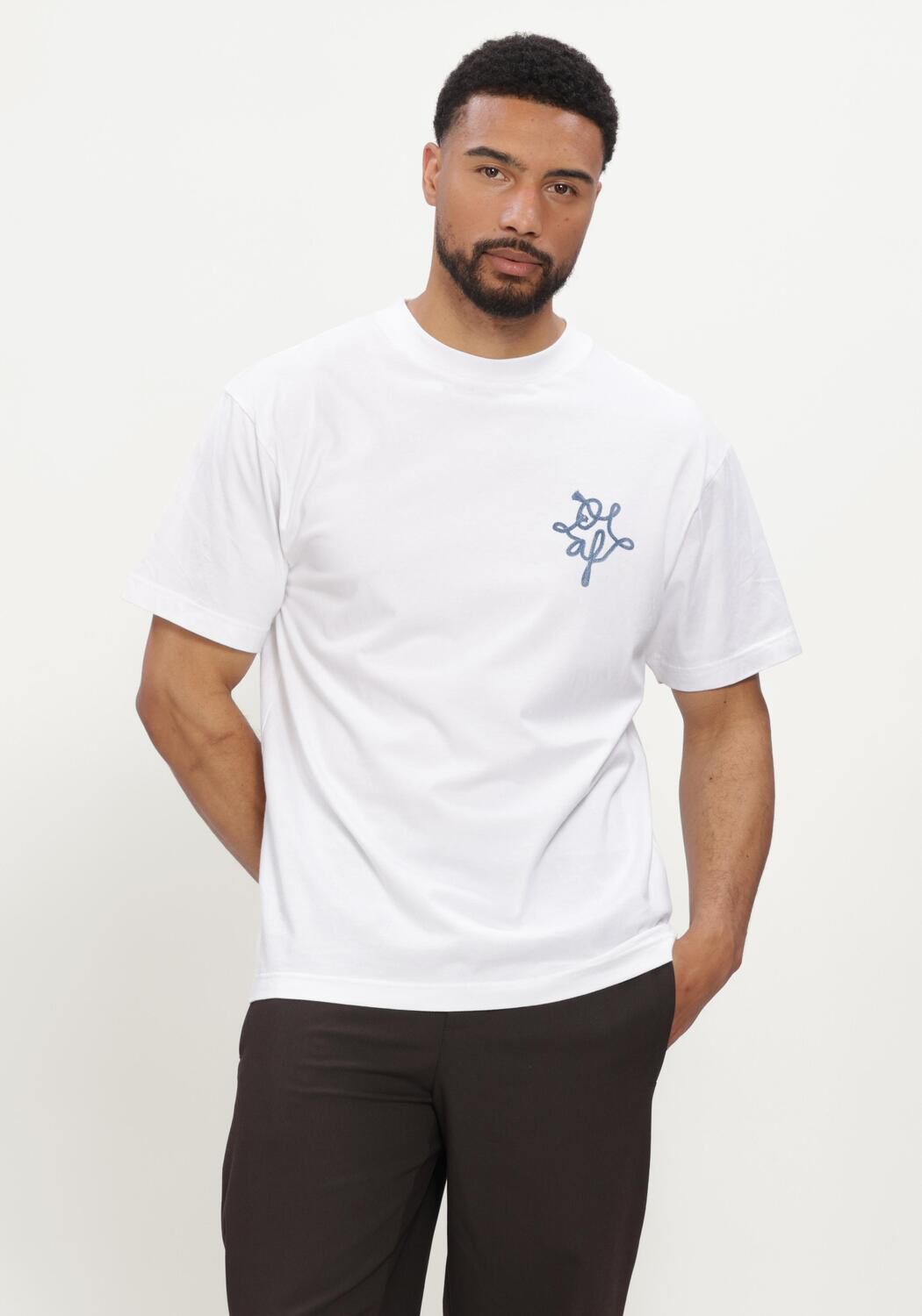 Witte OLAF HUSSEIN T-shirt LASSO MONOGRAM TEE - large