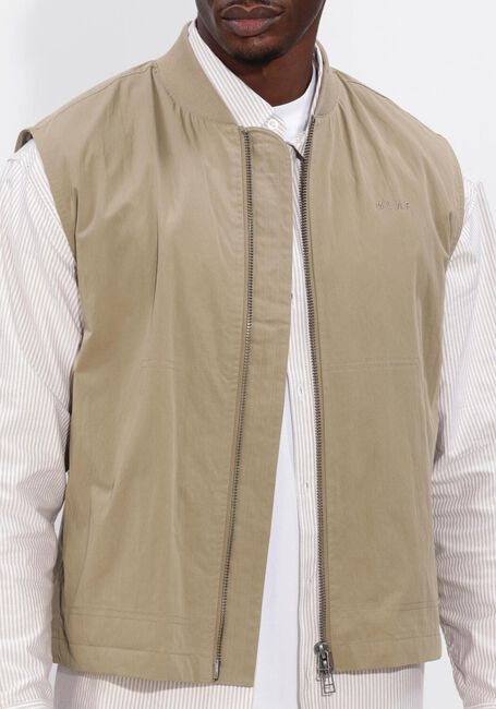 Beige OLAF HUSSEIN Bodywarmer ZIP UP WORKWEAR GILET - large