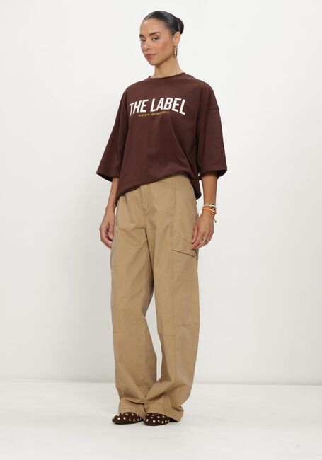 Bruine ALIX THE LABEL Tops & T-shirts LADIES KNITTED THE LABEL OVERSIZED T-SHIRT - large