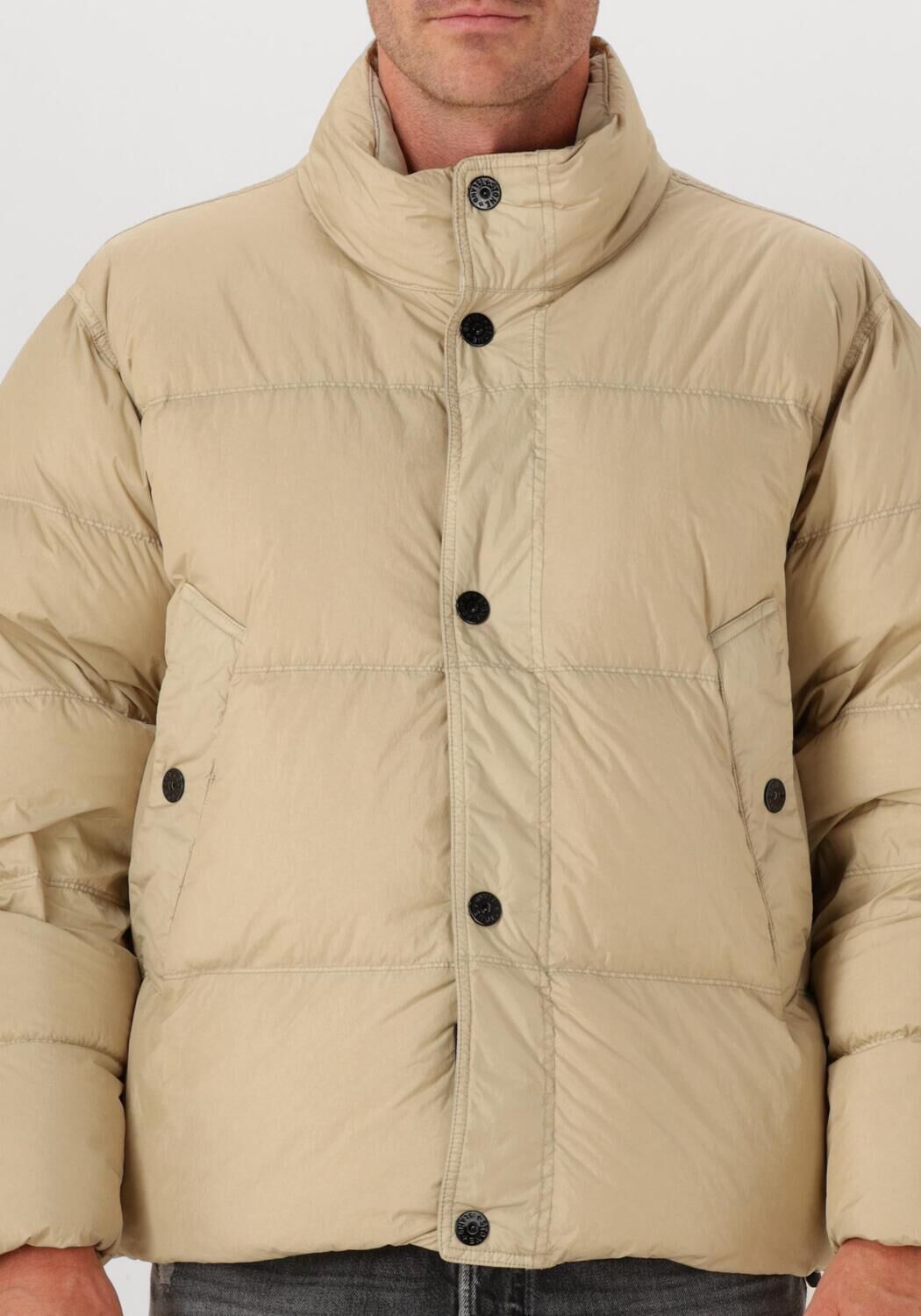 Beige STONE ISLAND Gewatteerde jas BOMBER - large