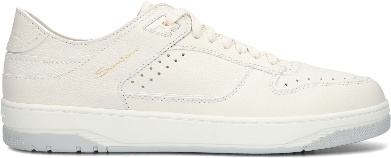 Santoni Lage Sneakers Heren 21968, Maat: 38, Materiaal: Leer, Kleur: Wit