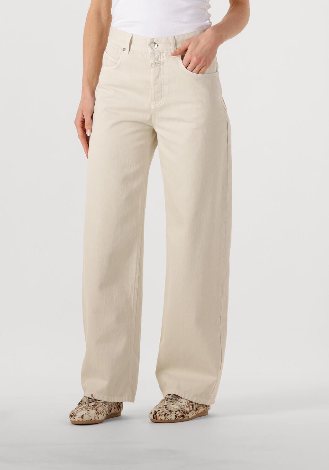 Closed Wide Jeans Dames Nikka Jeans, Maat: 25/30, Kleur: Ecru