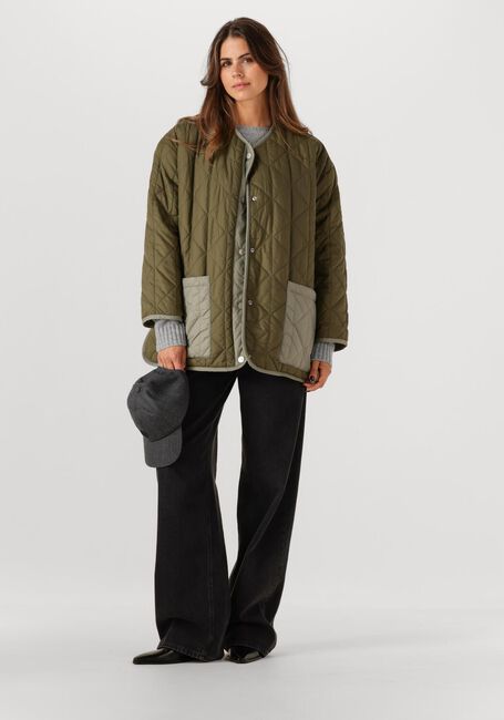 Khaki UGG Faux fur jas W AMILEA REV QUILTED JACKET - large